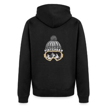 Piste pig Skier Snowboarder Winter sports - Unisex Premium Organic Zip Hoodie - black - Back - Nico (187cm)