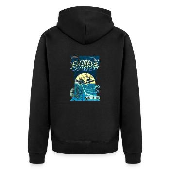 Endless summer Kiteboarding - Unisex Premium Organic Zip Hoodie - black - Back - Nico (187cm)