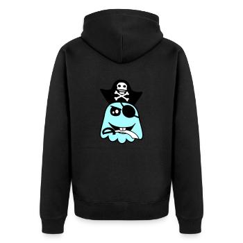 Pirate Ghost Funny Evil Ghost Halloween Fun - Unisex Premium Organic Zip Hoodie - black - Back - Nico (187cm)