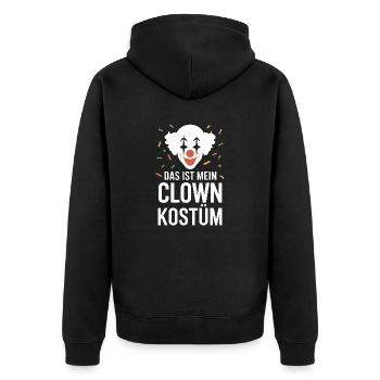 Das ist mein Clown Kostüm - Karneval Fasching - Unisex Premium Bio Zip Hoodie - Schwarz - Hinten - Nico (187cm)