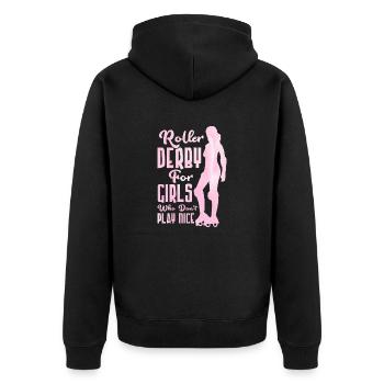 Roller Derby Pour Les Filles Qui Ne Font Pas Gentil Skater - Veste à capuche bio Premium Unisexe - noir - Dos - Nico (187cm)