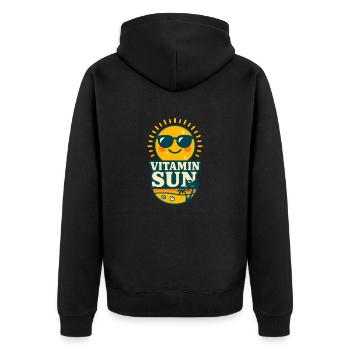 Vitamin Sun - Strand - Vitamin Sun 3D Kawaii - Unisex Premium Bio Zip Hoodie - Schwarz - Hinten - Nico (187cm)