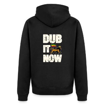 Dub It Now Lion - Unisex Premium Organic Zip Hoodie - black - Back - Nico (187cm)