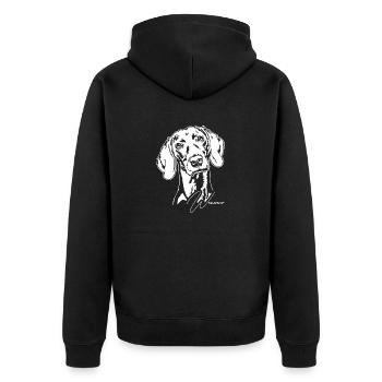 Weimaraner Portrait Dog Dogs Wilsigns - Unisex Premium Organic Zip Hoodie - black - Back - Nico (187cm)