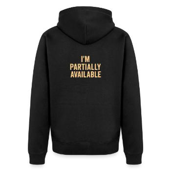 Je suis partiellement disponible - Veste à capuche bio Premium Unisexe - noir - Dos - Nico (187cm)