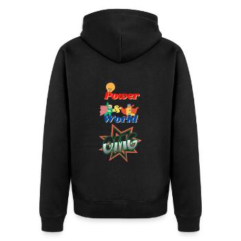 Power & World OMG - Unisex Premium Organic Zip Hoodie - black - Back - Nico (187cm)