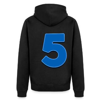 5 - Unisex Premium Organic Zip Hoodie - black - Back - Nico (187cm)