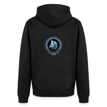 Fox Celtic Zodiac - Unisex Premium Organic Zip Hoodie - black - Back - Nico (187cm)