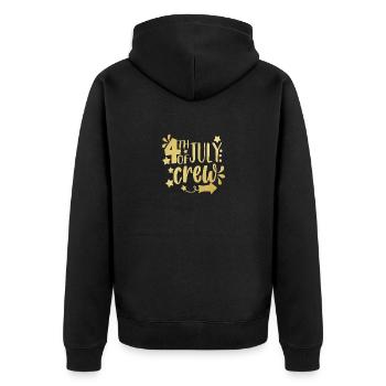 Besatzung vom 4. Juli - Unisex Premium Bio Zip Hoodie - Schwarz - Hinten - Nico (187cm)