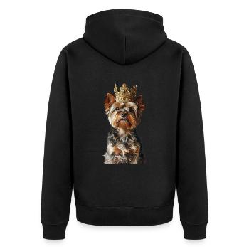 Yorkshire Terrier - Unisex Premium Organic Zip Hoodie - black - Back - Nico (187cm)