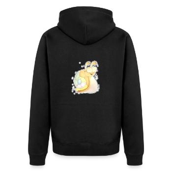 Schnecki meine liebste Schnecke! - Unisex Premium Bio Zip Hoodie - Schwarz - Hinten - Nico (187cm)
