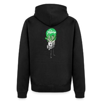 Nature in my mind - Unisex Premium Organic Zip Hoodie - black - Back - Nico (187cm)