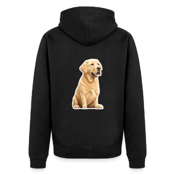 Labrador - Unisex Premium Organic Zip Hoodie - black - Back - Nico (187cm)