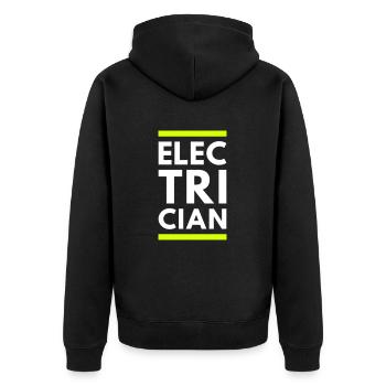 Électricien (deux lignes) - Veste à capuche bio Premium Unisexe - noir - Dos - Nico (187cm)