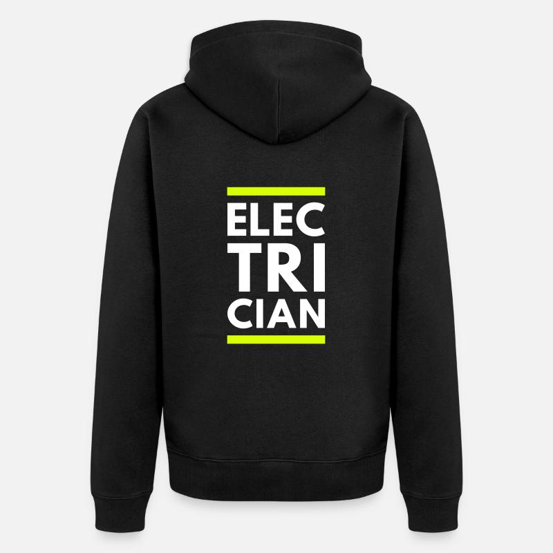 Électricien (deux lignes) - Veste à capuche bio Premium Unisexe - noir