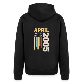 April 2005 - Birthday Gift April 2005 April - Unisex Premium Organic Zip Hoodie - black - Back - Nico (187cm)