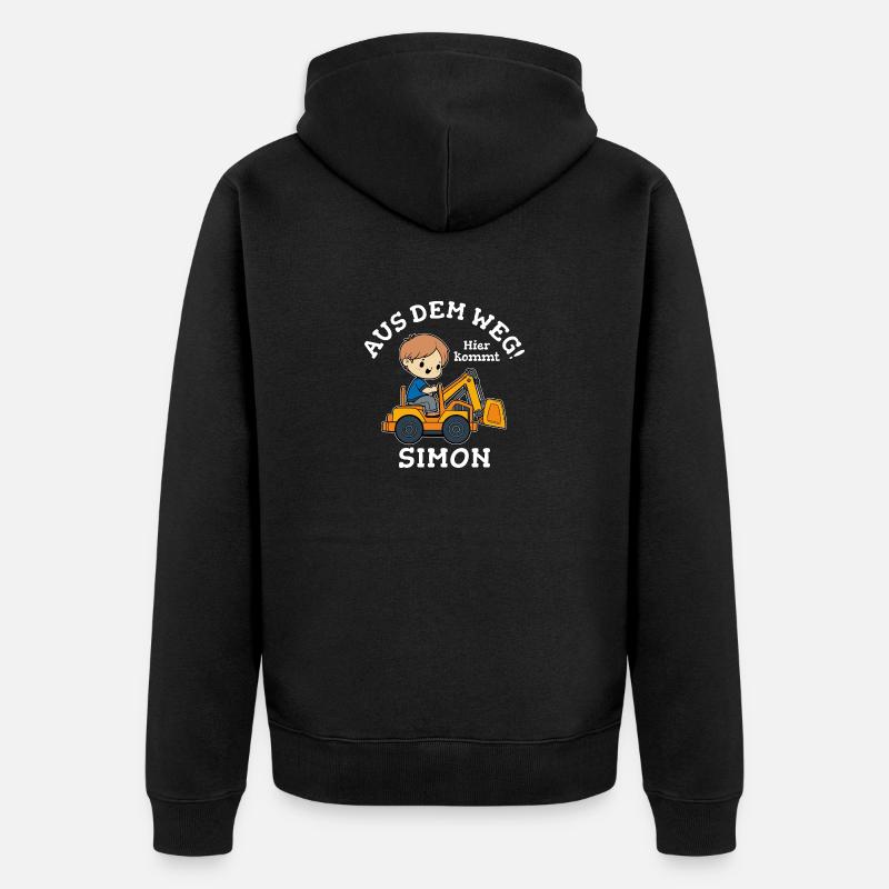 Simon Vorname Bagger - Unisex Premium Bio Zip Hoodie - Schwarz