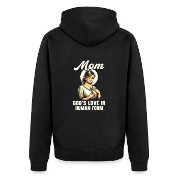 Fête des Mères, Maternité Chrétienne, Religieux - Veste à capuche bio Premium Unisexe - noir - Dos - Nico (187cm)