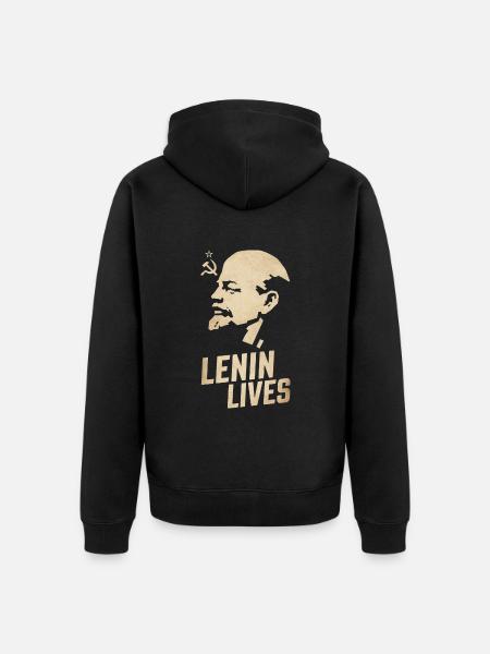 Lenin lebt - Unisex Premium Bio Zip Hoodie - Schwarz