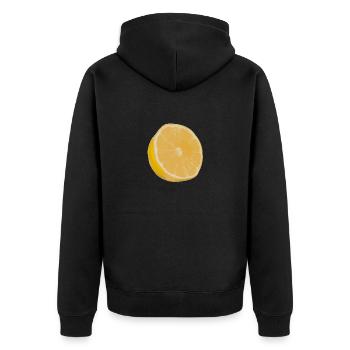 lemon - Unisex Premium Bio Zip Hoodie - Schwarz - Hinten - Nico (187cm)