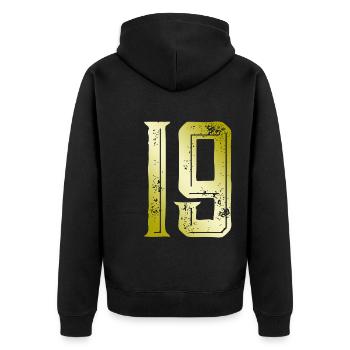 19 Symbole numérique - Veste à capuche bio Premium Unisexe - noir - Dos - Nico (187cm)