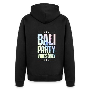 Ambiance de fête à Bali - Veste à capuche bio Premium Unisexe - noir - Dos - Nico (187cm)