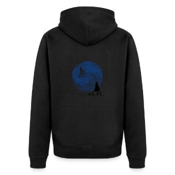 nE.rT. - Unisex Premium Bio Zip Hoodie - Schwarz - Hinten - Nico (187cm)