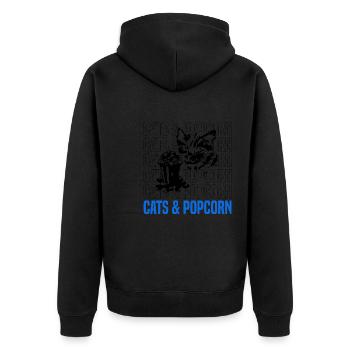 Des chats mignons et des films de pop-corn - Veste à capuche bio Premium Unisexe - noir - Dos - Nico (187cm)