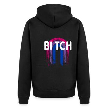 Bi tch Bisexuelle LGBTQ Bi Pride Petite amie LGBT - Veste à capuche bio Premium Unisexe - noir - Dos - Nico (187cm)