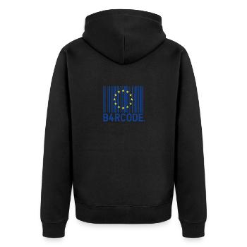 B4RCODE. Union européenne - Veste à capuche bio Premium Unisexe - noir - Dos - Nico (187cm)