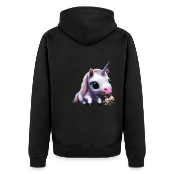 Joli bouquet d’odeurs de licorne - Veste à capuche bio Premium Unisexe - noir - Dos - Nico (187cm)