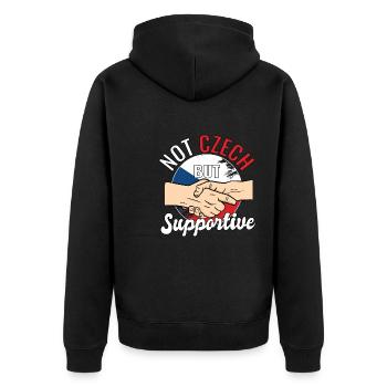 Pas tchèque mais un voyageur de pays favorable tchèque - Veste à capuche bio Premium Unisexe - noir - Dos - Nico (187cm)