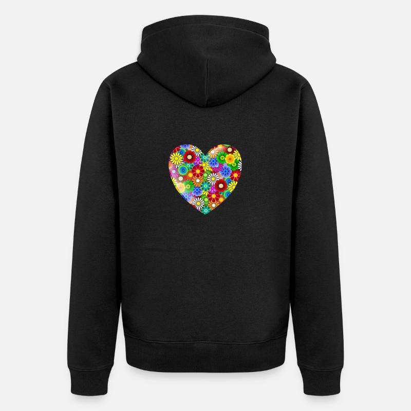 Cœur de fleur - Veste à capuche bio Premium Unisexe - noir
