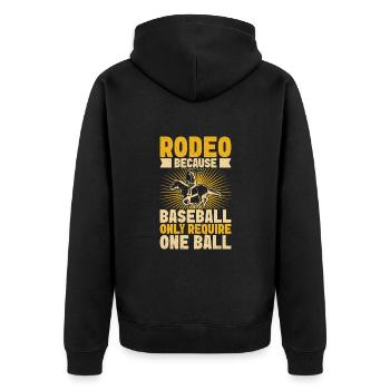 Western Rider Rodeo Only Require Cowgirls Rodeo - Unisex Premium Organic Zip Hoodie - black - Back - Nico (187cm)