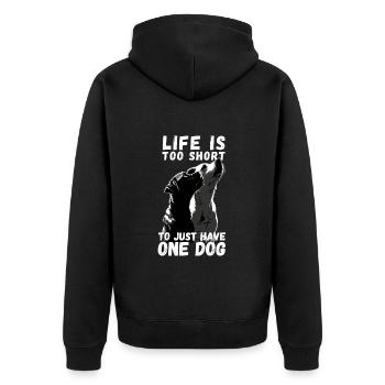 Dog Dog Owner Owner Owner Owner Pack - Unisex Premium Organic Zip Hoodie - black - Back - Nico (187cm)