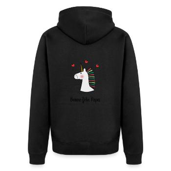 BONNE FÊTE PAPA. PAPA. FÊTE DES PÈRES. BONNE FÊTE - Veste à capuche bio Premium Unisexe - noir - Dos - Nico (187cm)