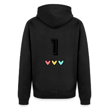 1. 1 AN. 1er ANNIVERSAIRE. ANNIVERSAIRE 1 AN - Veste à capuche bio Premium Unisexe - noir - Dos - Nico (187cm)