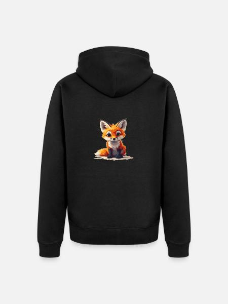Bébé renard - Veste à capuche bio Premium Unisexe - noir
