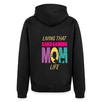 Vivre ce jeu de cartes Joueur de cartes Mom Life - Veste à capuche bio Premium Unisexe - noir - Dos - Nico (187cm)