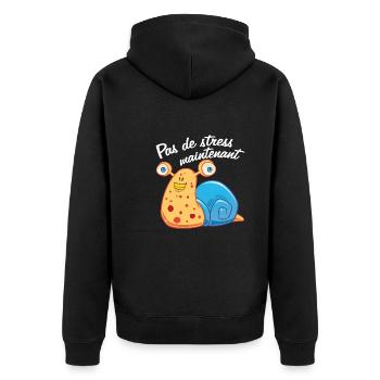 Pas de stress, un escargot qui dort. - Veste à capuche bio Premium Unisexe - noir - Dos - Nico (187cm)