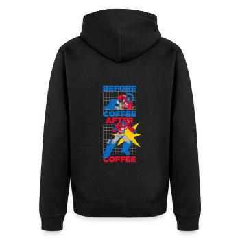Transformers Optimus Prime Before And After Coffee - Unisex Premium Organic Zip Hoodie - black - Back - Nico (187cm)