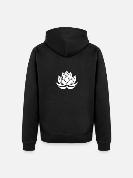 Lotus Flower - Zen Attitude - Introspection - Unisex Premium Organic Zip Hoodie - black