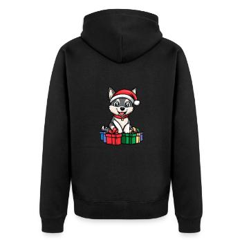 Cadeaux de Noël Husky Dog - Veste à capuche bio Premium Unisexe - noir - Dos - Nico (187cm)