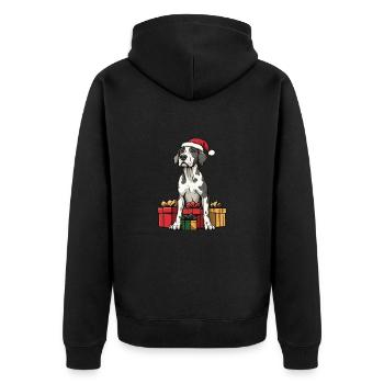 Dogue Allemand Chien Bande Dessinée de Noël - Veste à capuche bio Premium Unisexe - noir - Dos - Nico (187cm)