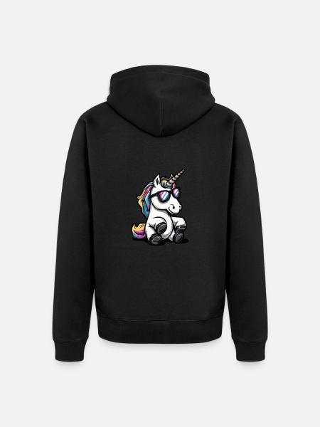 Einhorn Tier - Unisex Premium Bio Zip Hoodie - Schwarz