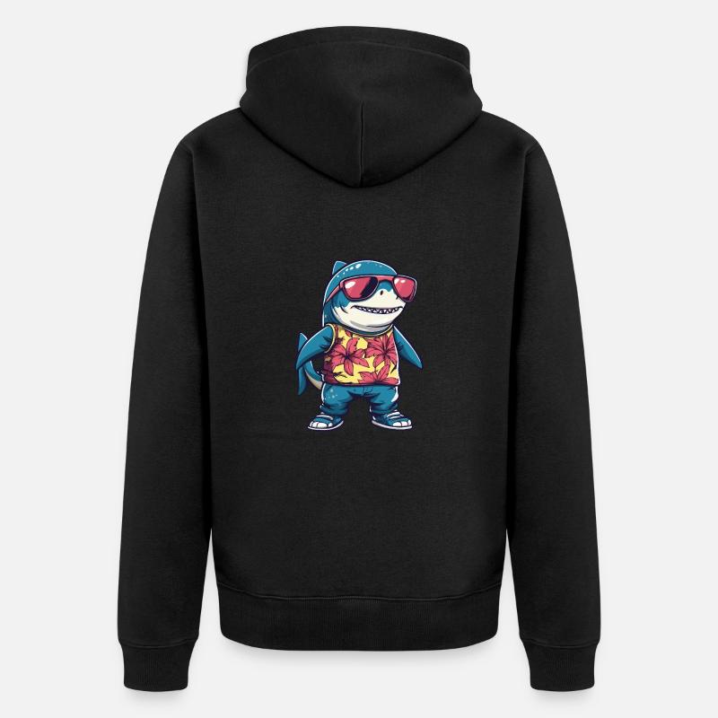 Hai Comic Lustig Sommer - Unisex Premium Bio Zip Hoodie - Schwarz