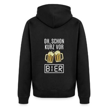 Bier Bierkrug Bierzelt Biergarten Biertrinker Fun - Unisex Premium Bio Zip Hoodie - Schwarz - Hinten - Nico (187cm)