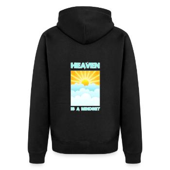 SUN - " Le paradis est un état d’ » - Veste à capuche bio Premium Unisexe - noir - Dos - Nico (187cm)
