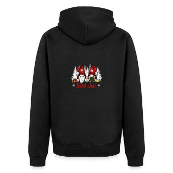 God Jul Julenisser Nisser Christmas Danmark - Unisex Premium Organic Zip Hoodie - black - Back - Nico (187cm)