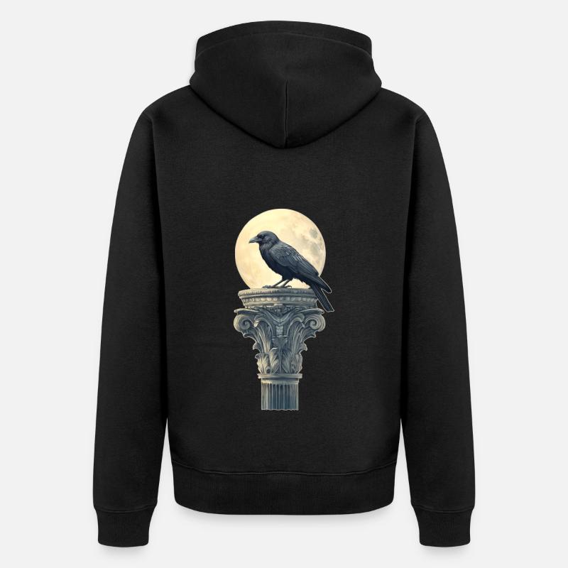 Corbeau - Veste à capuche bio Premium Unisexe - noir